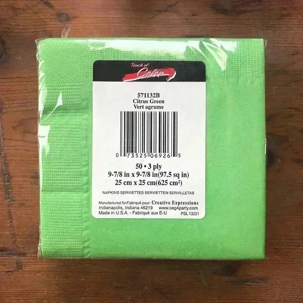Creative Expressions 150 3-Play Green Dinner Napkins NWT - Picture 3 of 4